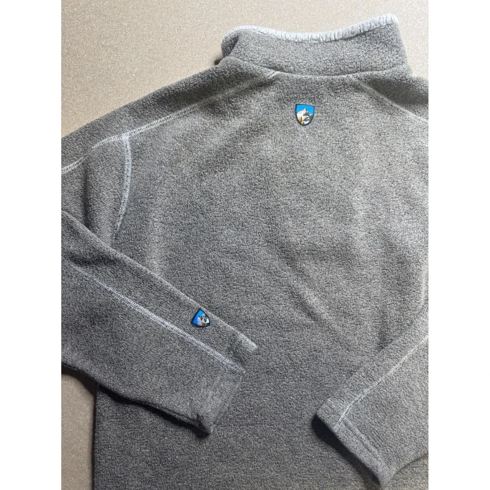 KUHL‎ Mens Fleece Quarter Zip Pullover Sweater - Lightweight Gray Large